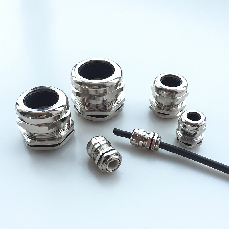 1PC Waterproof Cable Gland Cable entry IP68 PG Series for 3-44mm PG7-PG48 Nickel Plated Brass  Connector