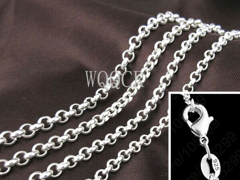 Sprzedaż hurtowa 5 sztuk luzem 925 tłoczone srebro 2.3MM "Pearl Cross" łańcuch 16 ",18" ,20 ",22",24 ",26",28 ",30 cali odpowiedni wisiorek