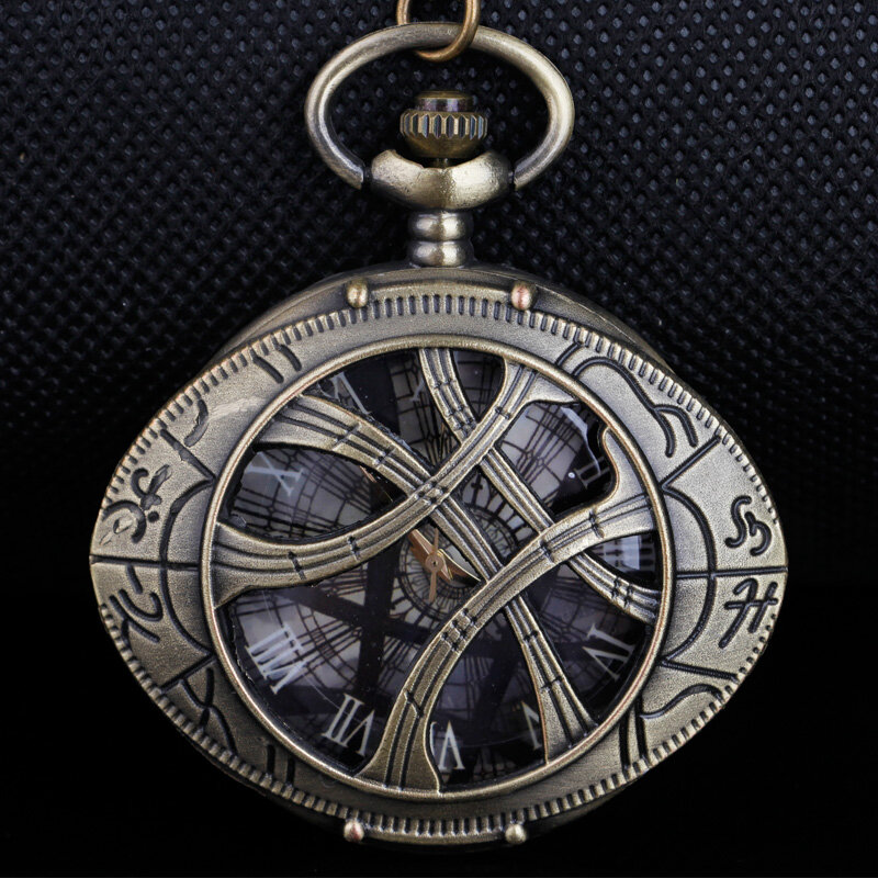 Classic Eye Shape Hunter Quartz Pocket Watch Dragon Eyes Wolf Necklace Chain Pendant Gifts for Mens Womens Pocket watches