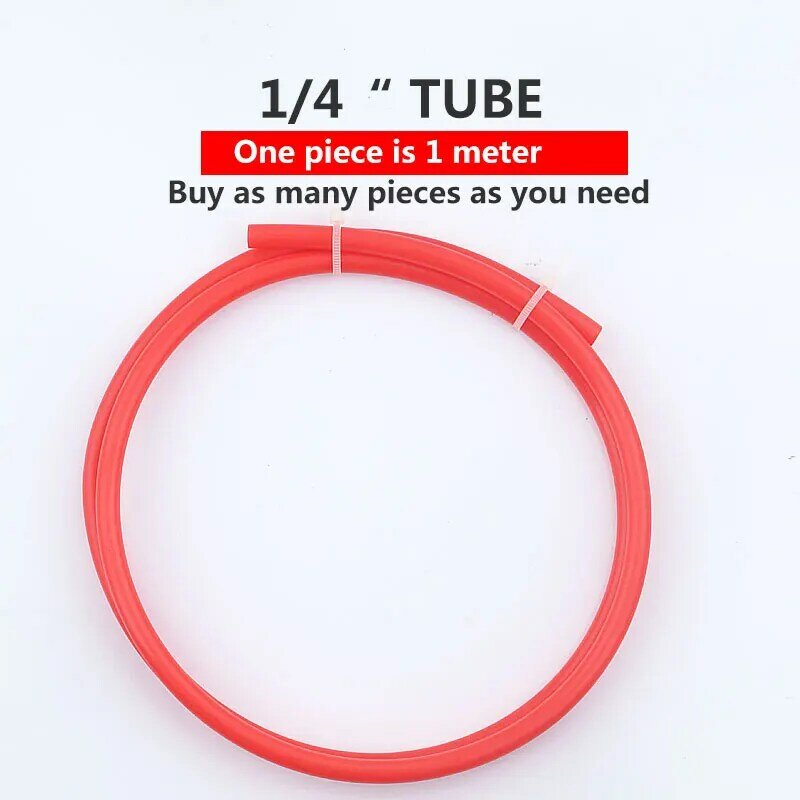 Red 1/4" PE Pipe High Quality Food Grade Flexible Hose Gules 1/4 Inch Tube RO Water Purifier Filter Aquarium Diameter 6.5MM