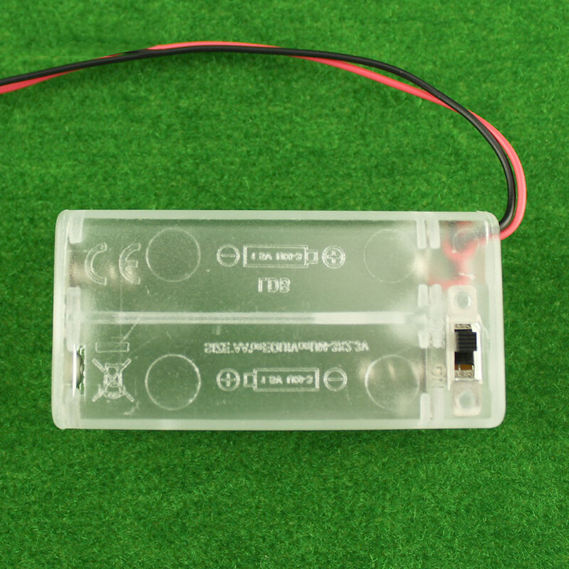 2 Aa Batterij Houder Box Case W/ Switch Nieuwe 2 Aa Batterijen Opslag Protector Cover Transparant Voor Rc Auto diy Smart Circuit Diy