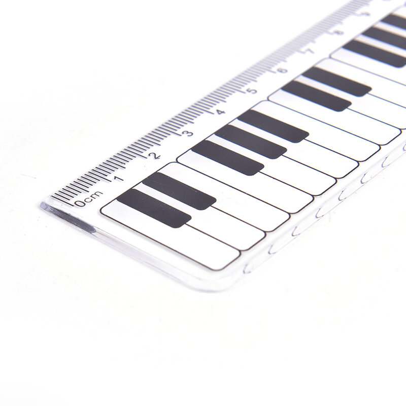 Penggaris Keyboard Piano Kreatif 15Cm 6in Alat Musik Plastik Hitam dan Putih