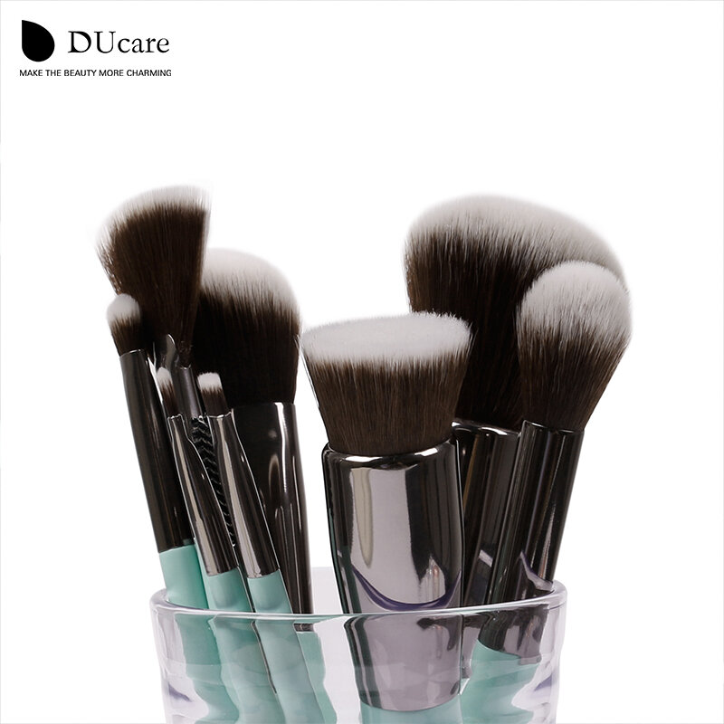 DUcare 11 sztuk zestaw pędzli do makijażu cień do powiek fundacja Powder Eyeliner rzęs Lip pędzel do makijażu kosmetyczne zestaw narzędzi kosmetycznych Hot