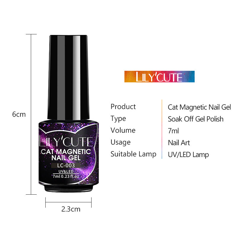 LILYCUTE 7ml 9D Cat Magnetic Gel Nail Polish Laser Magnet Semi Permanent Soak Off UV LED Manicure For Nail Art Gel Varnish