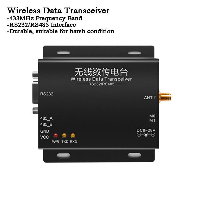 8km 433MHz RS485/RS232 Wireless Data Transmitter/Receiver Gateway Modbus Lora radio modem RF module Digital modulation IOT