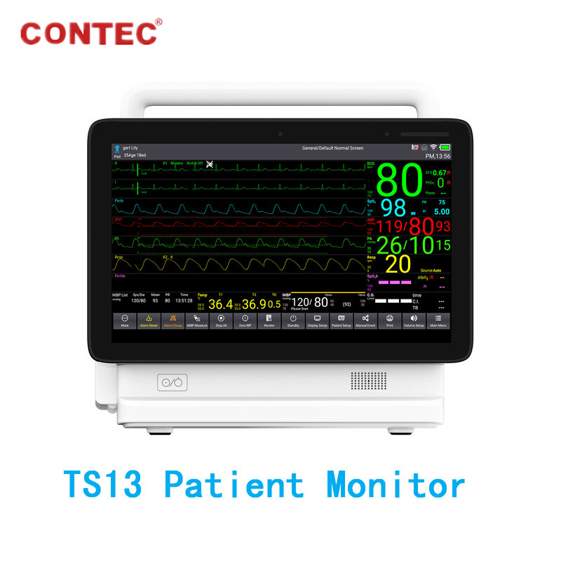 CONTEC-Monitor de pacientes TS13, pantalla ICU HD, 5 Para pantalla táctil, ECG, NIBP, SPO2