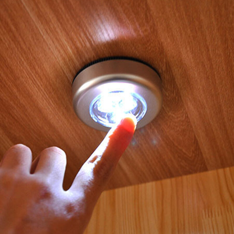 3 LED بطارية تعمل بالطاقة اللاسلكية ليلة ضوء عصا الحنفية اللمس دفع الأمن خزانة خزانة المطبخ الجدار مصباح