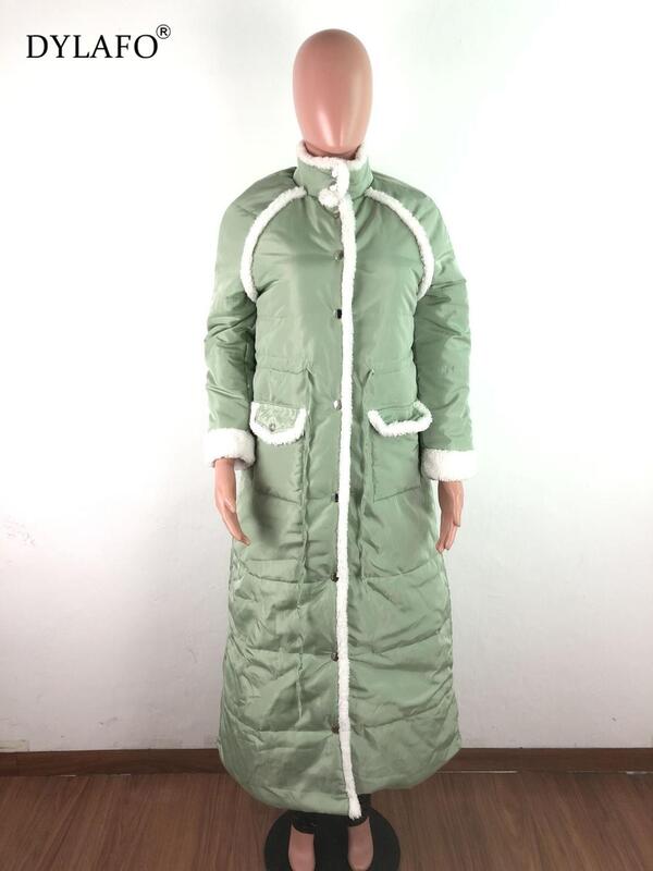 Bebek Jaket Wanita Musim Dingin 2020 Pakaian Mantel Wanita Panjang Kasual Lampu Hangat Jaket Bomber Berbulus Blus Mantel Atas 2XL