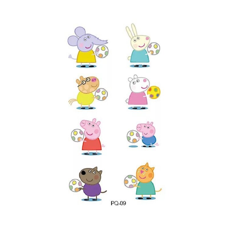 Peppa Pig  Tattoo Stickers Cartoon Toys Set George Family and Friends Waterpoof Kids Children Toys Gifts
