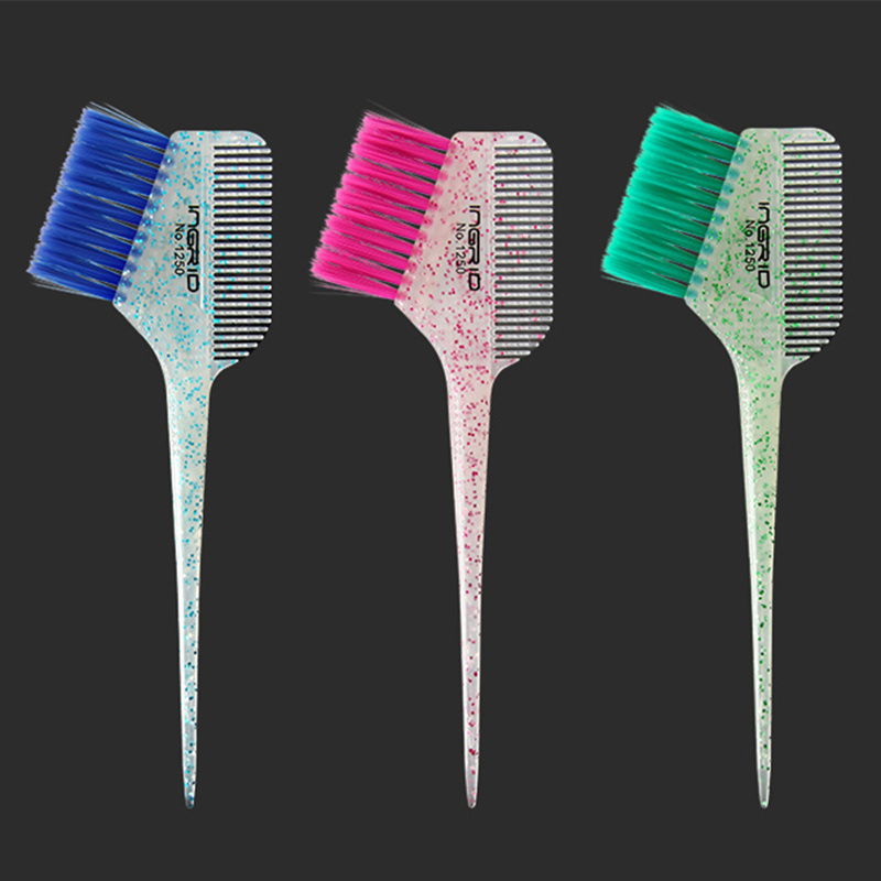 Vendita calda Glitter spazzole colorate per capelli spazzola arrotondata per capelli spazzola per tinture per capelli e pettine per tinture per capelli e ritocco di radici