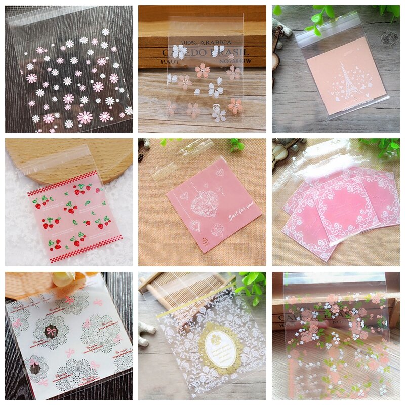 50/100Pcs Hart Clear Candy Bag Doorzichtige Plastic Zak Cookie Opp Zak Voor Bruiloft Verjaardag Party Deco Diy gift Verpakking Pouch
