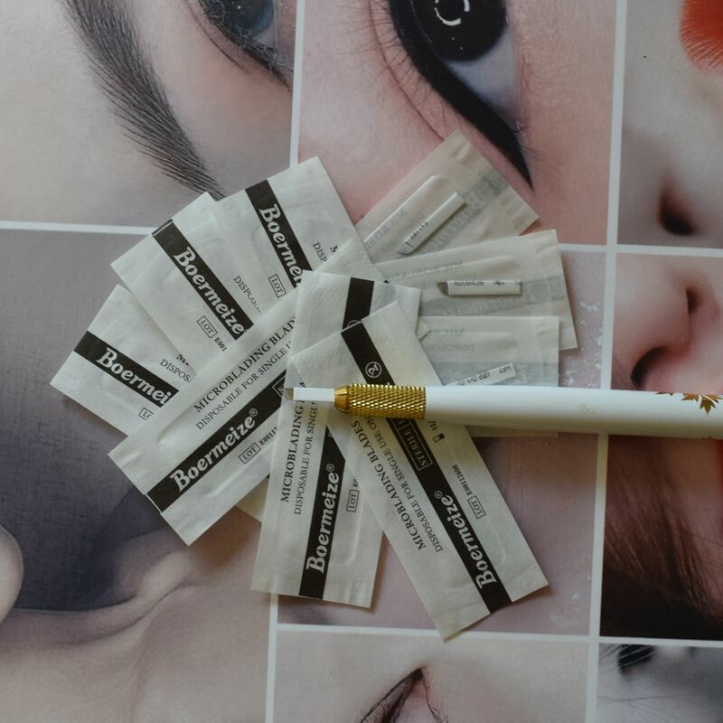 タトゥー用品microblading針dermografo TattooNeedles0.2mm 16p形状teboriタトゥーのためのマニュアルmicrobladingペン