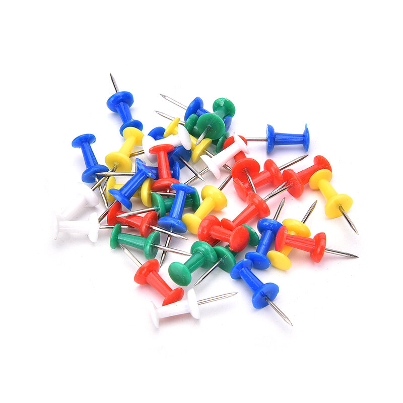 80Pcs Assorted Making Thumb Tacks Multicolor Plastic Tacks Push Pins Cork Board Office School Stationery Supplies