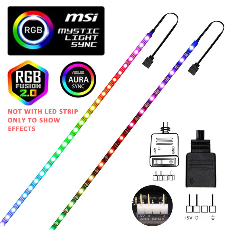 Controlador SATA RGB para computador, controlador de pixel para WS2812B, tiras de luz LED endereçáveis, Molex, 4Pin, DC 5V, PC Lighting Case