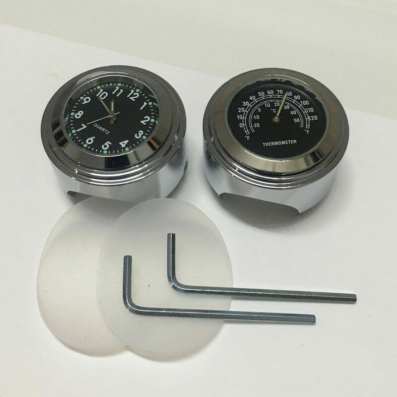 Reloj y termómetro para manillar de motocicleta, 7/8 "o 1", apto para Harley, Honda, Yamaha
