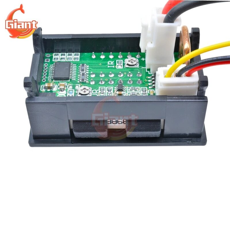 Mini voltímetro digital e amperímetro com duplo display LED, tensão, corrente, medidor, testador, painel, mini, 5 fios, 0,28 polegadas, DC 0-100V, 10A