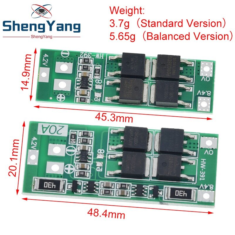 TZT 2S 20A 7.4V 8.4V 18650 Lithium Battery Protection Board/BMS Board Standard/Balance For DIY