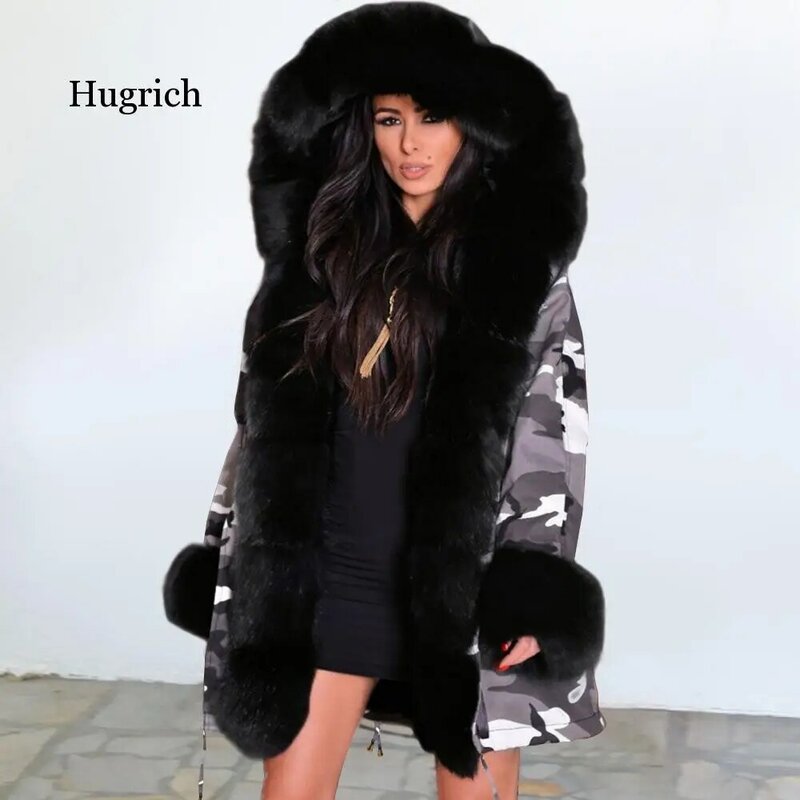 Women Winter Cotton Padded with High Quality Fur Clothes Elegant Ladies Warmth Jacket Coat