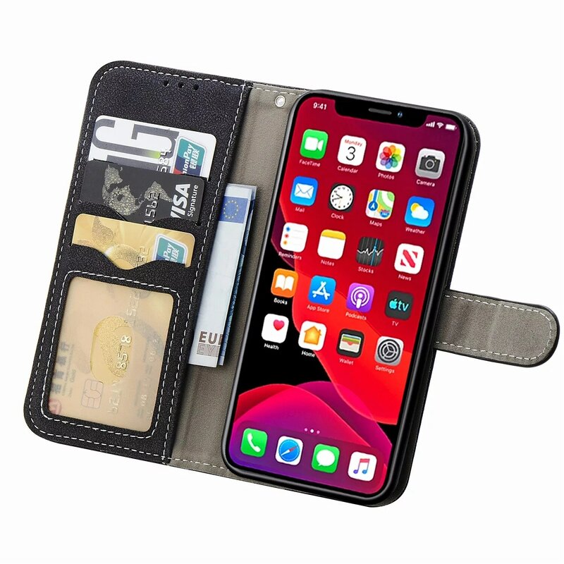 Capa flip carteira de couro caso de telefone para apple iphone 11 pro max SE 2020 xr x xs max 6s 7 8 plus 10 7plus 8 mais casos
