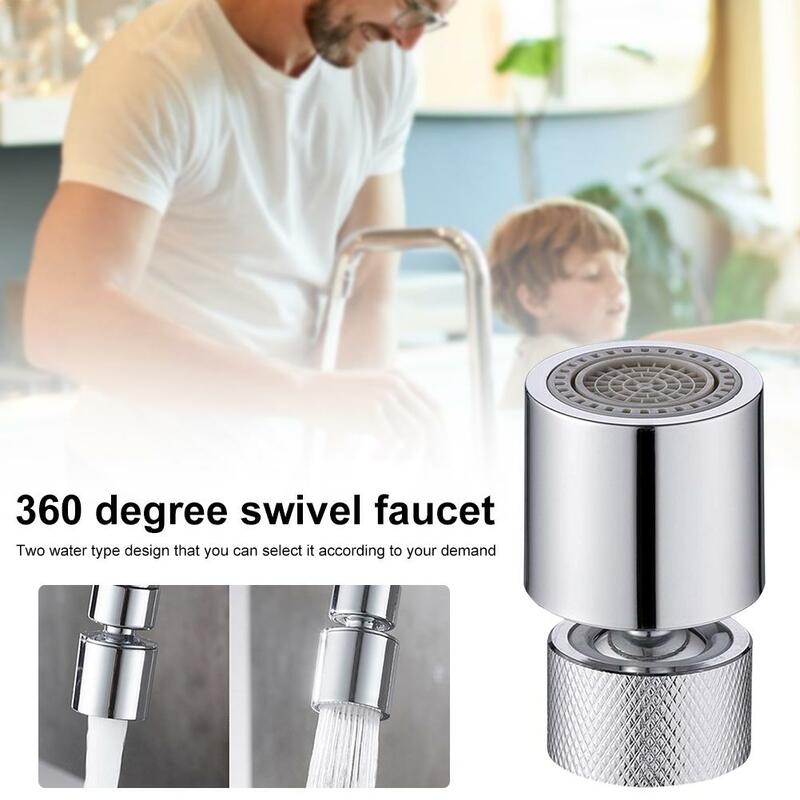 Torneira de cozinha com filtro de água 360, torneira giratória 55/64 segundos, com rosca fêmea, para economia de água, aerador para pia da cozinha