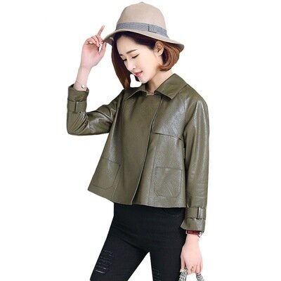 Tao Ting Li Na Women Spring Genuine Real Sheep Leather Jacket R38