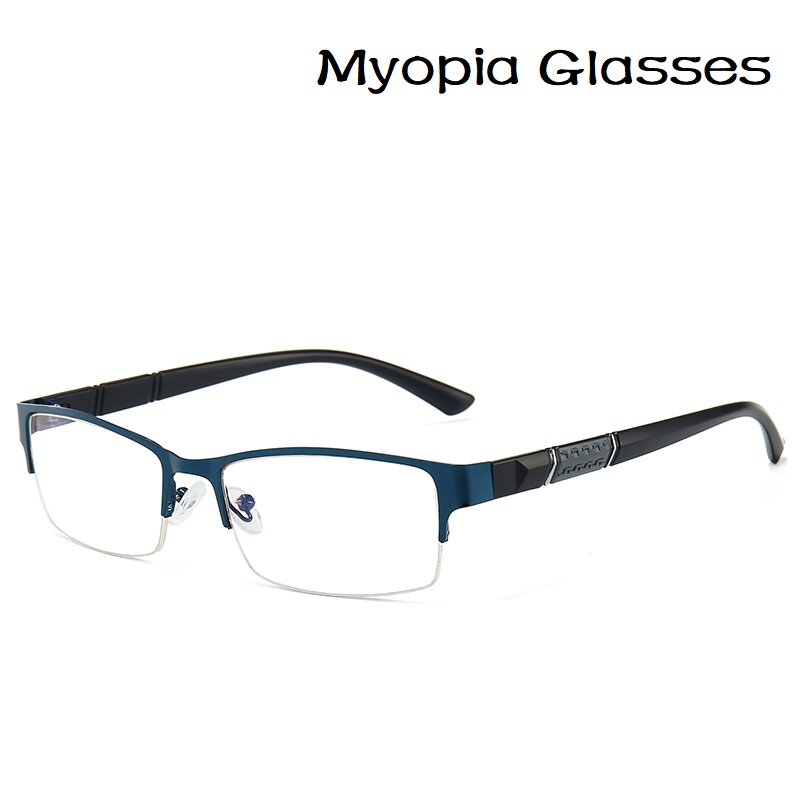 Óculos de miopia-1 -1.5 -2 -2.5 -3 -3.5 -4 -4.5 para homens, armação retrô de metal quadrado, estudantes de miopia, armação para mulheres 2020