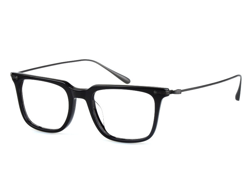 Occhiali da vista Retro occhiali in titanio puro gamba colore abbinato occhiali da uomo alla moda montatura grande di alta qualità