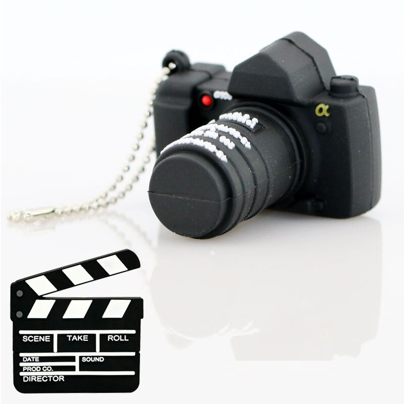 Memory Stick U Disk Film Film Clap-stick simpatica fotocamera Pen drive 32GB 128GB 64GB 256GB USB Flash Drive Pendrive Movie Board regalo