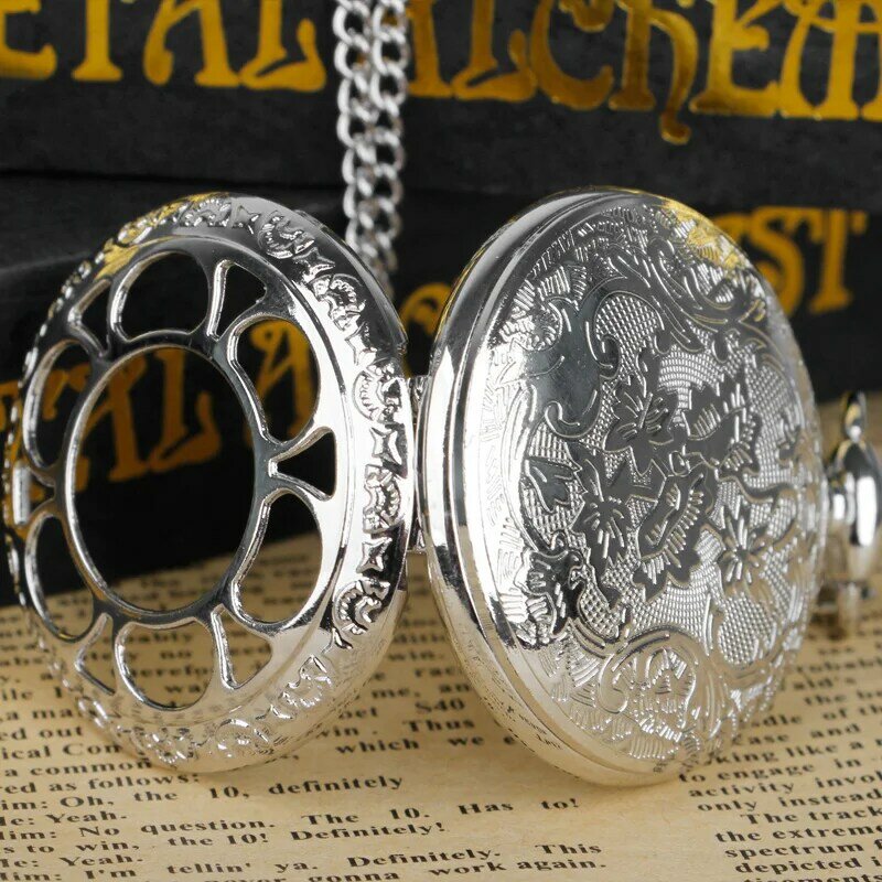 Ожерелье с круглым циферблатом, кварцевый кулон в подарок, стимпанк, полые подарки для мужчин и женщин