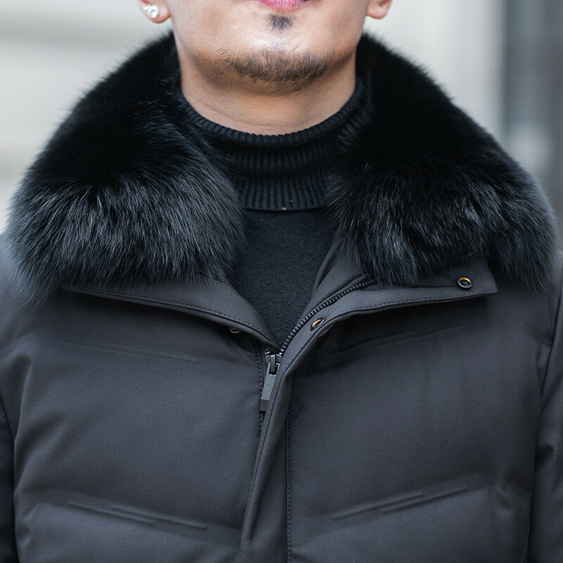 Мужская куртка на белом утином пуху, повседневная куртка хорошего качества с капюшоном, пуховая куртка, размеры от 2 до 8, зима 2019