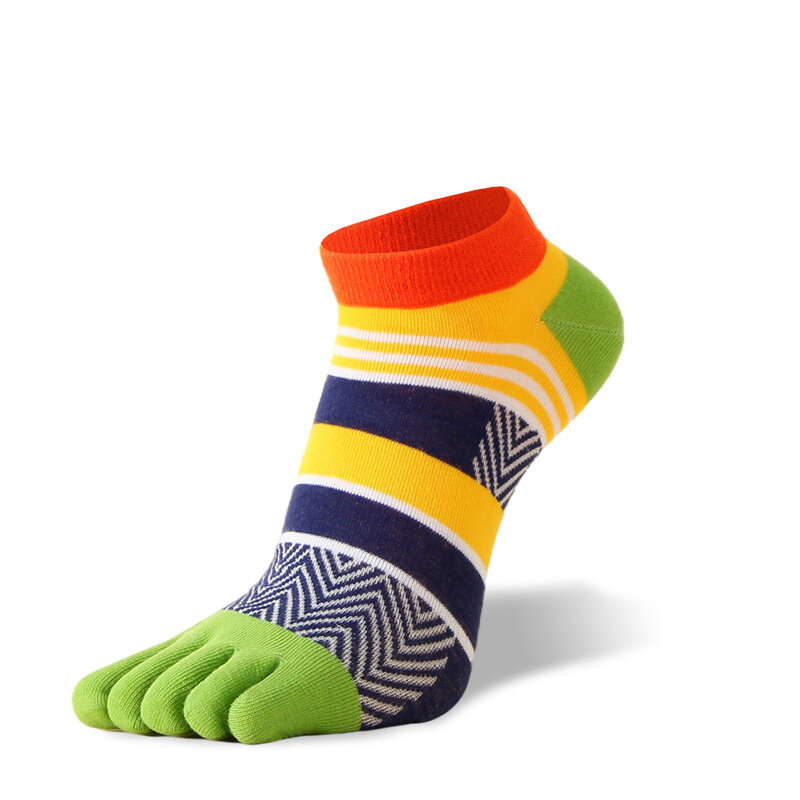 5 pares meias respiráveis com dedos dos homens algodão cores brilhante malha vibrante muito boa elástica tornozelo meias com cinco dedos moda