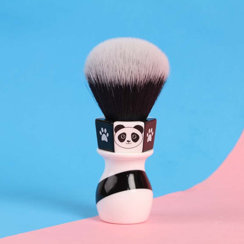 YAQI-brocha de afeitar para hombre, brocha de afeitar con nudo de esmoquin, Panda, de Henry Hakamaki, 24mm