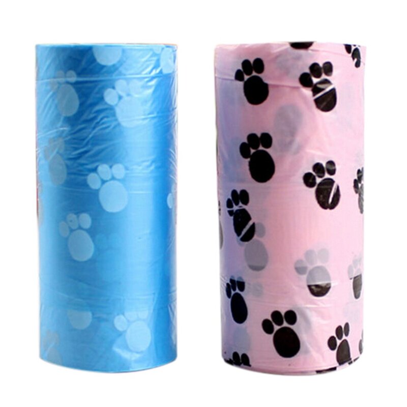 Nieuwe Hot Koop Afbreekbaar Hond Afval Kak Tas Met Printing Doggy Bag Voor Kat Hond Kleur Willekeurige Levering 1roll