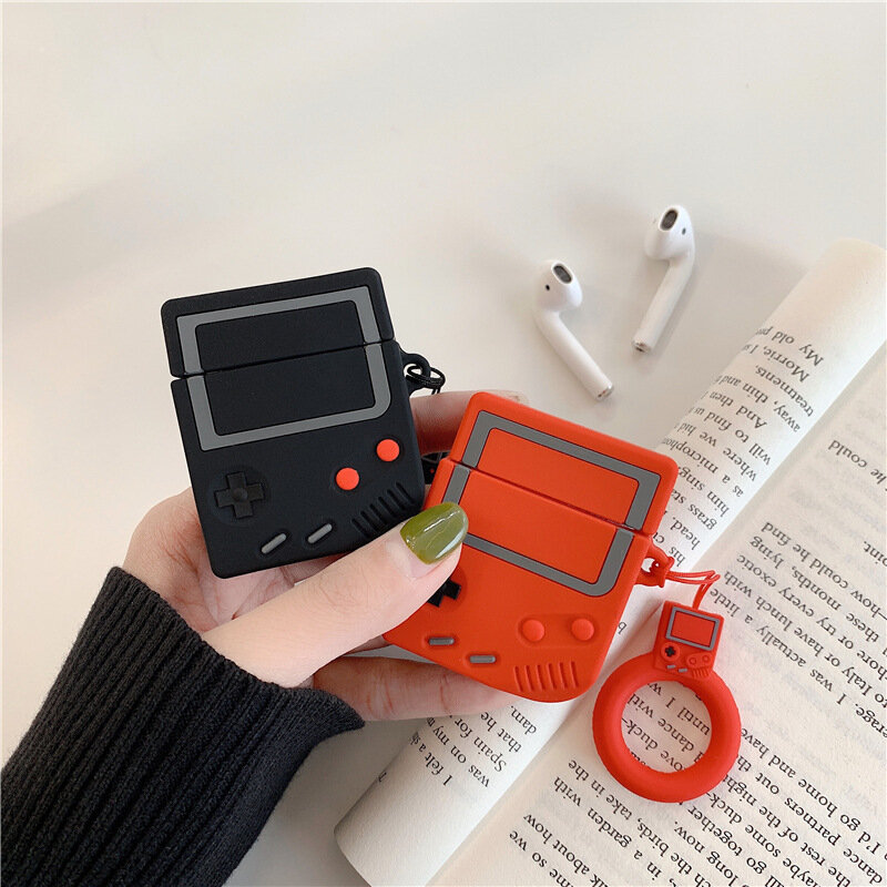 Airpods 케이스 실리콘 귀여운 3d 무선 블루투스 레트로 게임 기계 헤드폰 애플 airpods 2 이어폰 보호 커버
