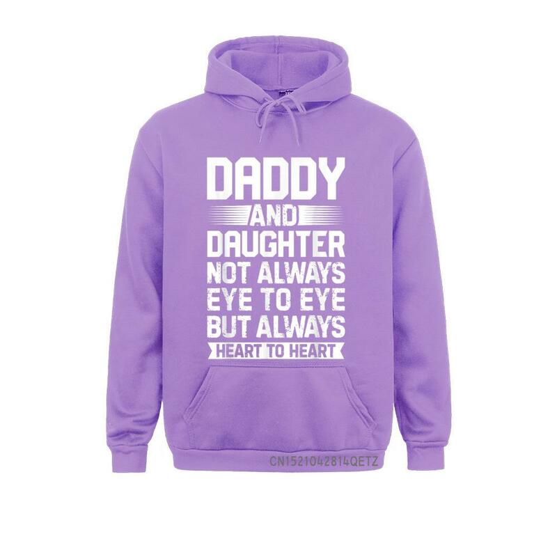 Daddy En Dochter Niet Altijd Eye To Eye Unisex Vaders Dag Chic Lange Mouwen Hoodies Sweatshirts Normale Sportswears goedkope