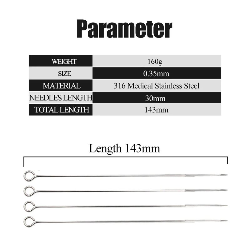 30 PCS 25/29/35/39/49RM Disposable Sterile มาตรฐานเข็มสักรอบ Magnum สำหรับเครื่อง grips Tips Supply
