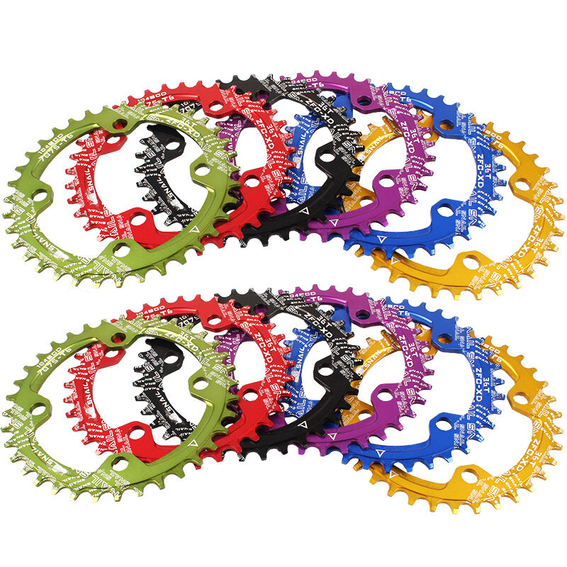 Anillo de Cadena de bicicleta de montaña MTB redondo 104BCD placa estrecha cadena ancha cadena rueda bielas cadena anillo bicicleta accesorios