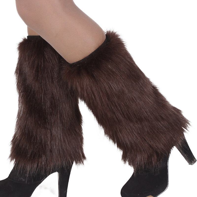 2020 New socks Popular in Europe Winter Solid Color Womens Boot Covers Warm Furry Faux Fur Leg Warmers Fur long socks