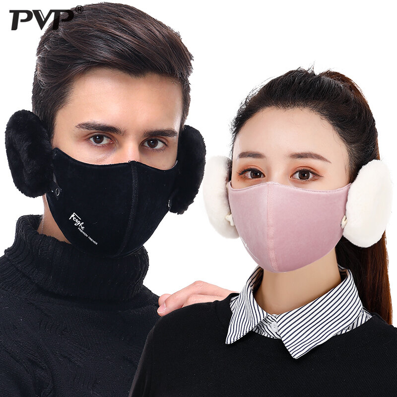 ใหม่Warm Breathableยาวปากหน้ากากป้องกันหูPM2.5กรองป้องกันWindproofขี่จักรยานAnti-Dust Mouth Face Mask