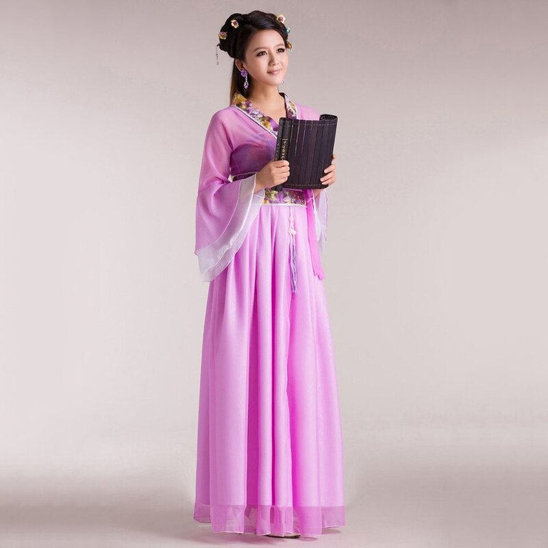 Pakaian Wanita Tradisional Baru Kostum Peri Cina Kuno Gaun Rakyat Cina Anak-anak Dinasti Tang Hanfu Putih Chines Manto