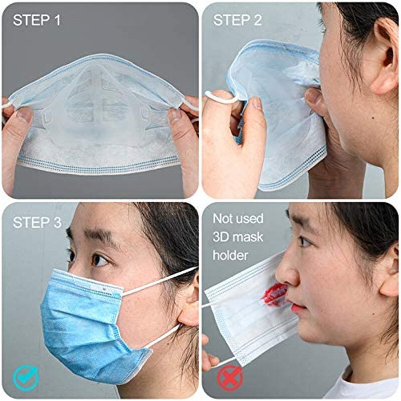 En stock 3D adulte Masker cadre Support réutilisable-anti-poussière intérieur Support cadre pour Sport respirant femmes prévenir rouge à lèvres