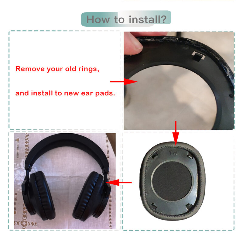Pukulan yo 1 pasang pengganti bantalan telinga untuk Bluedio T6 T6C T6S T7 T7 + H2 H1 penutup bantalan headphone Aksesori Earmuff