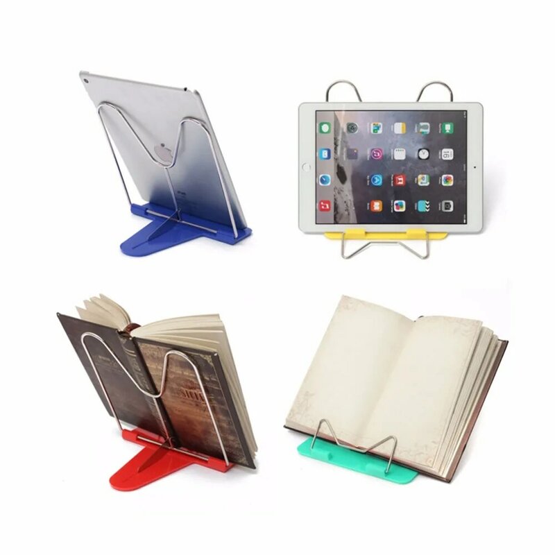 Adjustable Foldable Membaca Buku Stand Dokumen Pemegang Meja Kantor Pasokan Stainless Steel Rak Plastik Dasar Membaca Boo