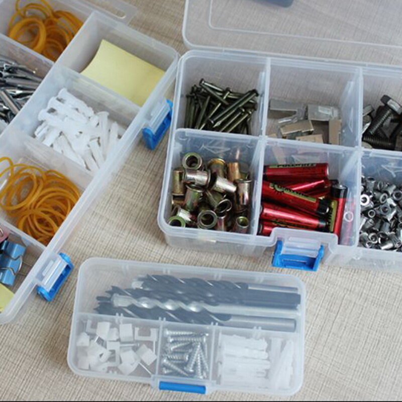 1 pc 7 tamanho nuts bits células caixa de ferramentas jóias portátil recipiente anel eletrônico broca parafuso contas de armazenamento componente toolkit