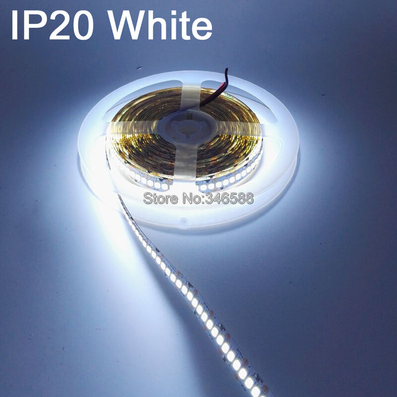 Bande lumineuse LED SMD 2835, DC 12V 24V, 5m, Flexible, 1200 diodes/m, décoration de la maison, étanche IP20 IP65