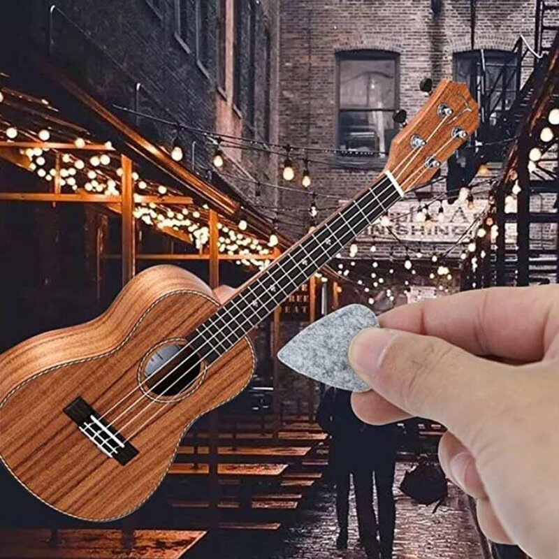 5 pçs de alta qualidade de feltro ukulele picaretas ukuleles plectrum preto/cinza/branco macio feltro picareta guitarra peças acessórios 3mm