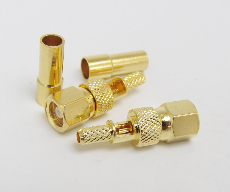 10pcs SMC Female Crimp RF Connector with Window for RG174 RG179 RG316 RG188 Cable