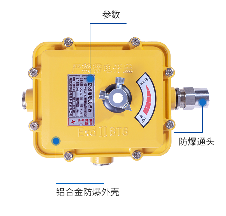 Attuatore elettrico della valvola dell'aria analogico 0-10V/4-20MA valvola di regolazione del Volume dell'aria controllo di ripristino dello spegnimento antideflagrante