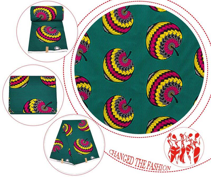 Pagne الأفريقية وصول جديدة عالية الجودة الأخضر طباعة أنقرة مضمونة حقيقي الشمع 6 ياردة لفستان عادية موضة الحفلات