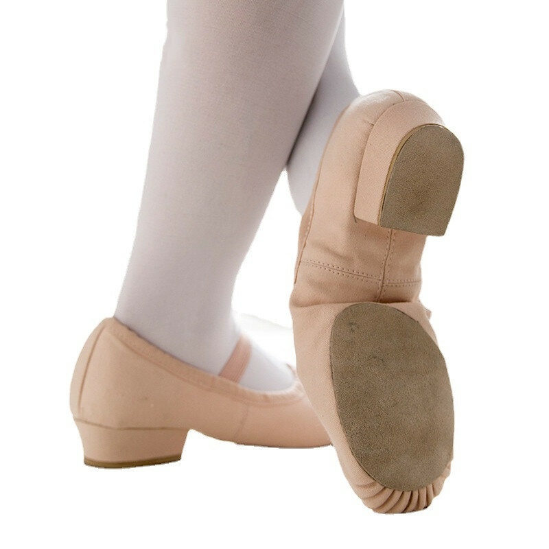 Chaussures de danse en toile pour enseignant, chaussures de Ballet à talons pour femmes, chaussures de danse à semelle souple pour adultes